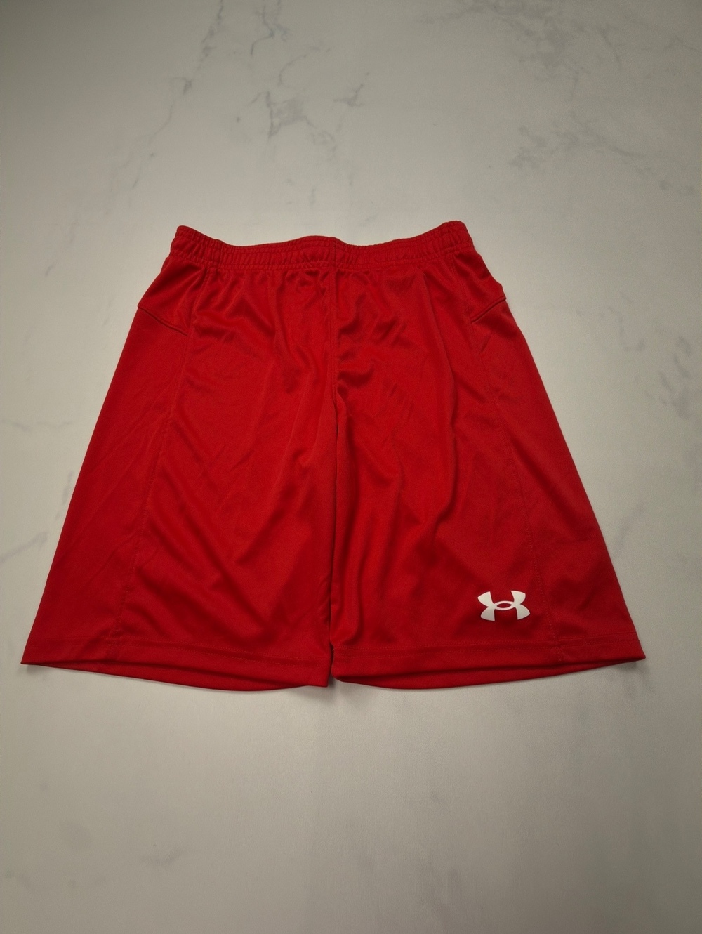 Under Armour Athletic Shorts Red 2010s Sporty - Boys L